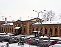 Stationsgebouw in de winter