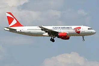 Een Airbus A320-200 van Czech Airlines