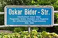 Straatnaambord van Oskar en Julie 'Leny' Bider in Dübendorf.