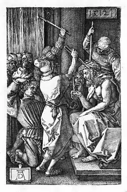 De doornenkroning[83] 1512 Kopergravure 118 x 75 mm Bartsch 9