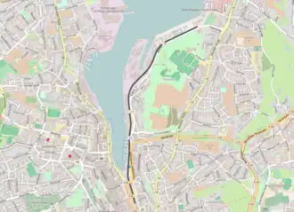 Spoorlijn Flensburg - Flensburg havens oost op de kaart