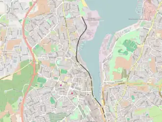 Spoorlijn Flensburg - Flensburg havens west op de kaart