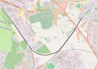 Spoorlijn aansluiting Wilhelminental - aansluiting Friedensweg op de kaart