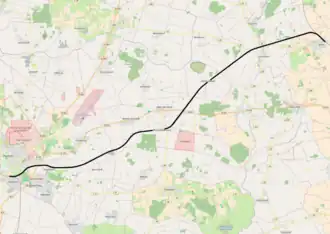 Spoorlijn Jübek - Husum op de kaart