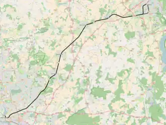 Spoorlijn Lübeck - Hamburg op de kaart