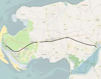 Spoorlijn Tönning - Bad St Peter-Ording op de kaart