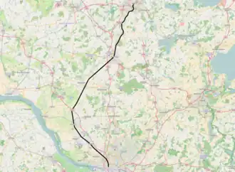 Kaart Spoorlijn Hamburg-Altona - Kiel