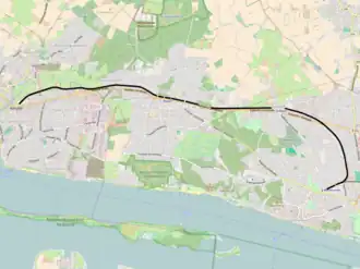 Spoorlijn Hamburg-Blankenese - Wedel op de kaart
