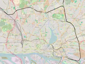 Spoorlijn Hamburg-Eidelstedt - aansluiting Rothenburgsort op de kaart