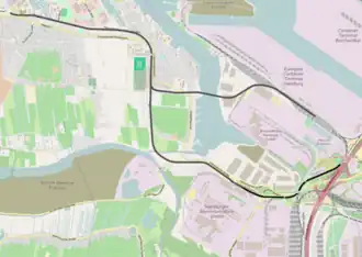 Spoorlijn Hamburg-Waltershof - Hamburg-Finkenwerder op de kaart