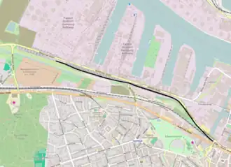 Spoorlijn aansluiting Unterelbe - Hamburg Unterelbe Seehafen op de kaart