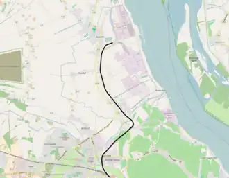 Spoorlijn Stade - Bützfleth op de kaart