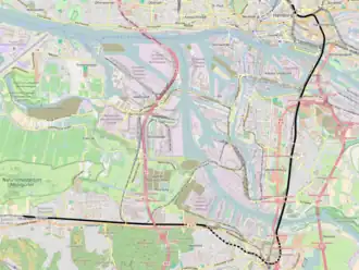 Spoorlijn Hamburg Hauptbahnhof - Hamburg-Neugraben op de kaart