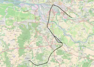 Spoorlijn Buchholz - aansluiting Allermöhe op de kaart