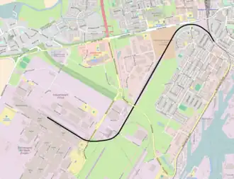 Spoorlijn Emden Hauptbahnhof - Emden VW-Werk op de kaart