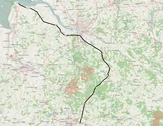 Trajectkaart spoorlijn Cuxhaven-HH Harburg-Lehrte