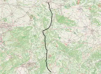 Spoorlijn Hannover - Würzburg op de kaart