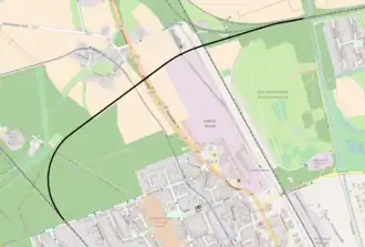 Spoorlijn aansluiting Buschstraße - aansluiting Deusen op de kaart