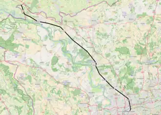 Spoorlijn Oberhausen - Emmerich op de kaart
