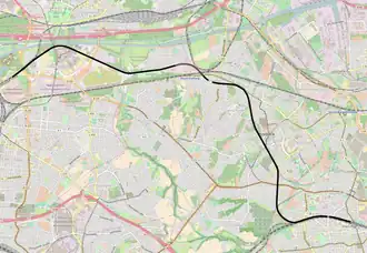 Spoorlijn aansluiting Walzwerk - Essen West op de kaart