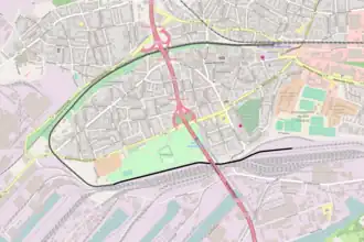 Spoorlijn Duisburg-Ruhrort Hafen - Duisburg-Meiderich Süd op de kaart