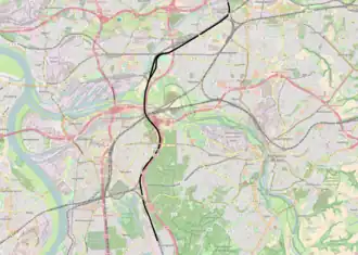 Spoorlijn Duisburg-Wedau - Oberhausen West op de kaart