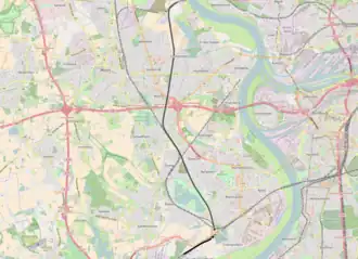 Spoorlijn Hohenbudberg - Baerl op de kaart