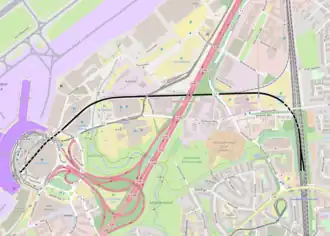 Spoorlijn Düsseldorf-Flughafen - Düsseldorf-Unterrath op de kaart