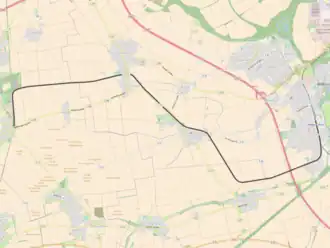 Spoorlijn Bedburg - Ameln op de kaart
