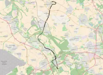 Spoorlijn Mödrath - Rommerskirchen op de kaart