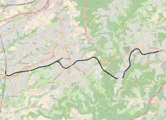 Spoorlijn Solingen - Remscheid op de kaart