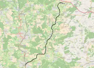 Spoorlijn Ottweiler - Schwarzerden op de kaart