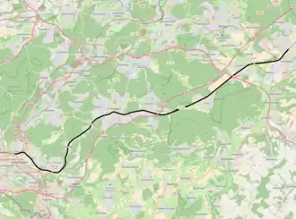 Spoorlijn Saarbrücken - Homburg op de kaart