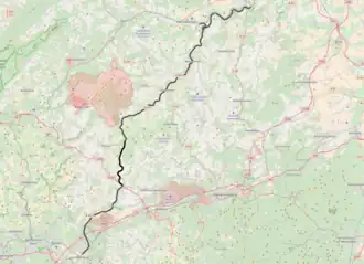 Spoorlijn Homburg - Staudernheim op de kaart