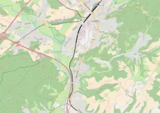 Spoorlijn Homburg - Einöd op de kaart