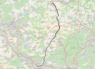 Spoorlijn Lebach - Völklingen op de kaart