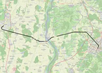 Spoorlijn Freiburg - Colmar op de kaart