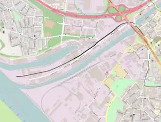Spoorlijn Duisburg West Hafen - Außenhafen op de kaart