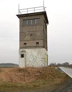 DDR grenstoren op de Hessendam
