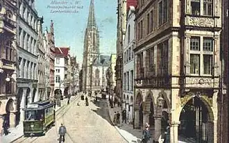 Prinzipalmarkt met tram in 1919