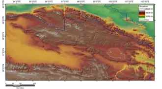 Kaart van Qilian Shan