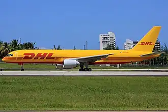 Een Boeing 757-200F van DHL Aero Expreso