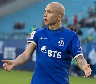 Holmén in 2016 als speler van Dinamo Moskou