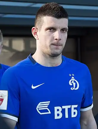 Fatos Bećiraj in 2016 als speler van Dinamo Moskou.