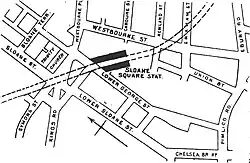 Station en omgeving in 1888