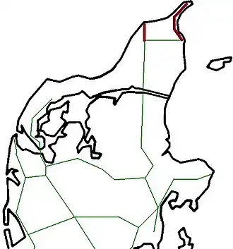 netkaart 2012 bruin: lijnen Nordjyske Jernbaner
