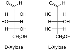 Structuurformule van Xylose
