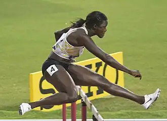 Anne Zagré in actie op de WK van 2019 in Doha.