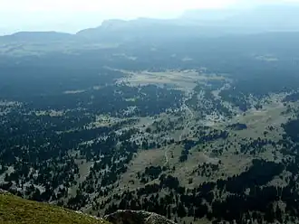 De ‘Hauts Plateaux’ vanaf de top van de Grand veymont