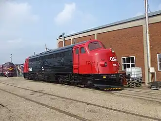 MY 1135 in het deense spoorwegmuseum.